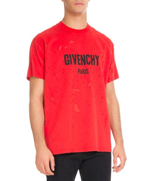 red givenchy t shirt outfit|Givenchy distressed t shirt.